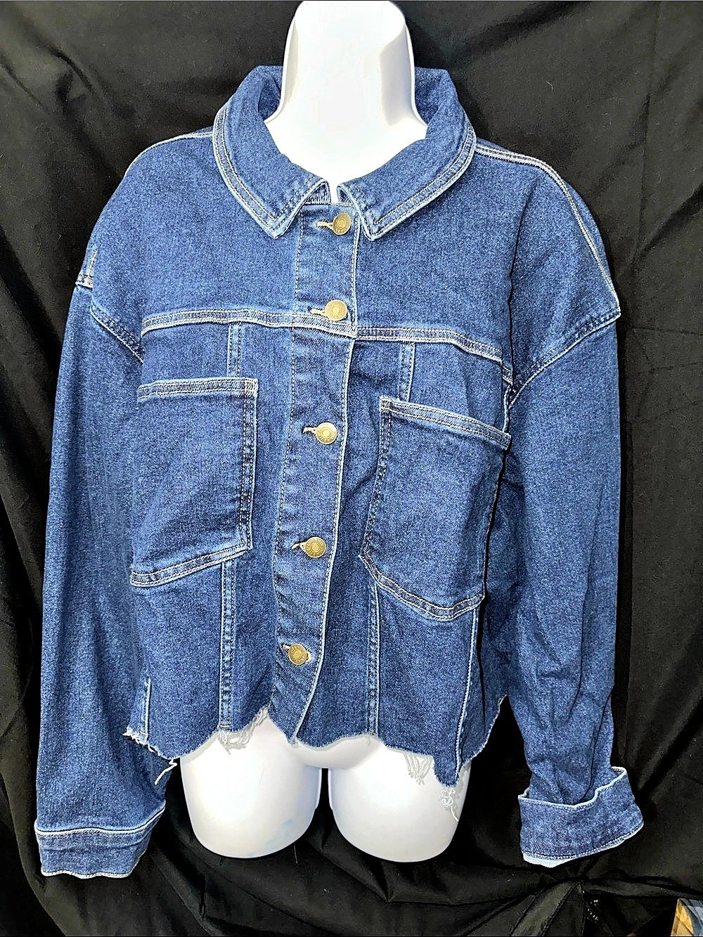 AVA & VIV Denim Jacket Blue Size 2X